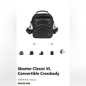 LUG Skeeter VL Convertible Crossbody Bag NWOT Black Vegan Leather